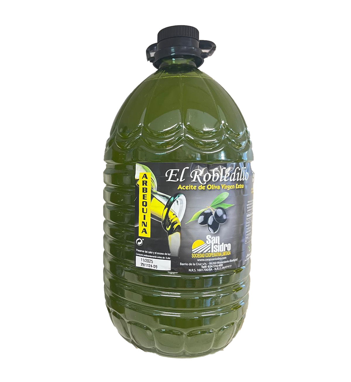 Caja de 3 botellas 5L de Aceite de Oliva Virgen Extra Monovarietal Arbequina Filtrada